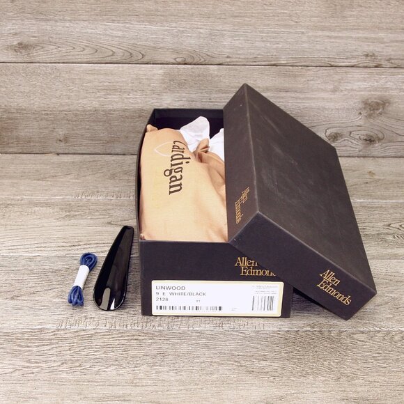 *NIB* $325 Allen Edmonds LINWOOD Golf 9 E White/Black * add $15 new Trees